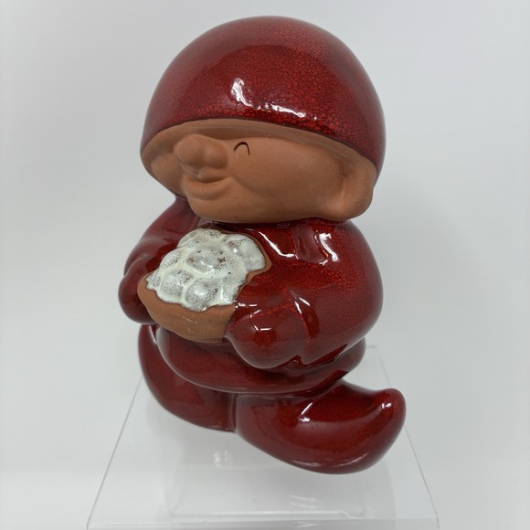 Nittsjo Swedish Pottery Red Tomte Gnome 19150 Garden Home Decor Christmas Elf - Picture 6 of 10